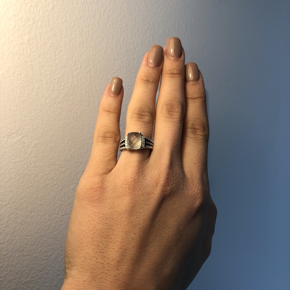 David Yurman Ring w Prasiolite and Diamonds - Picture 4 of 5